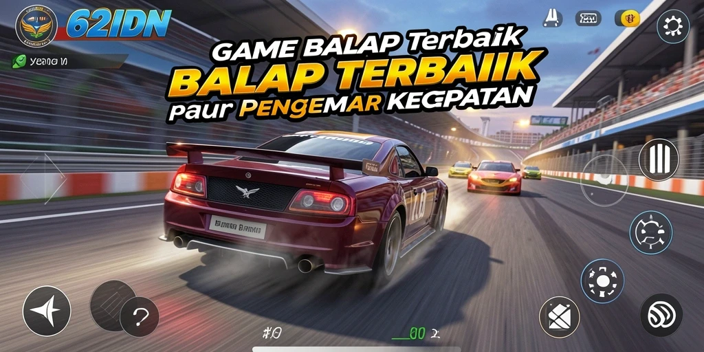 Screenshot 62IDN menampilkan aksi balap yang mendebarkan dan mobil-mobil keren.