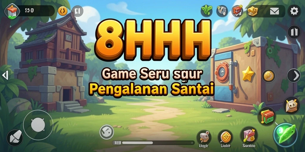 Screenshot gameplay 8HHH menampilkan momen santai yang menegangkan.