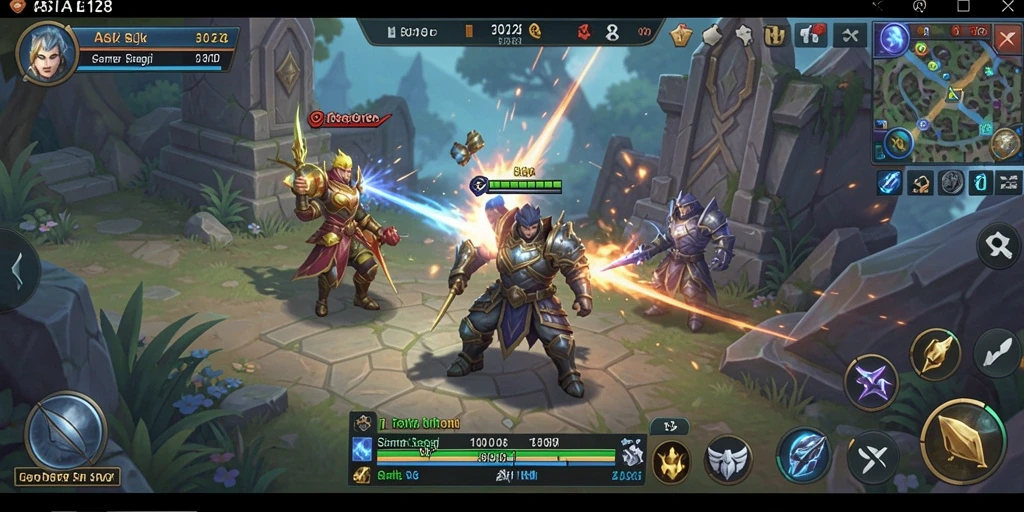 Tampilan gameplay ASIA128 yang menampilkan strategi perang.