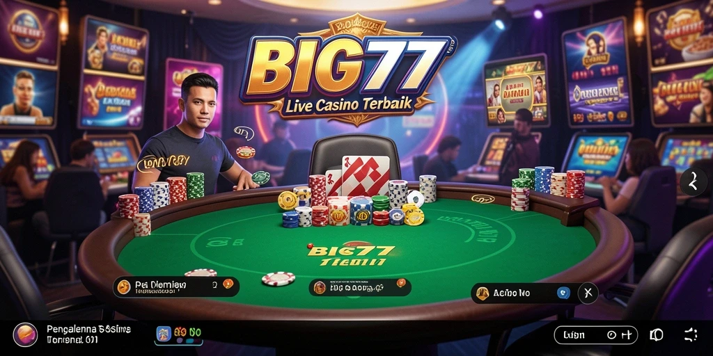 Tampilan gameplay Live Casino yang menarik dan interaktif di BIG77.
