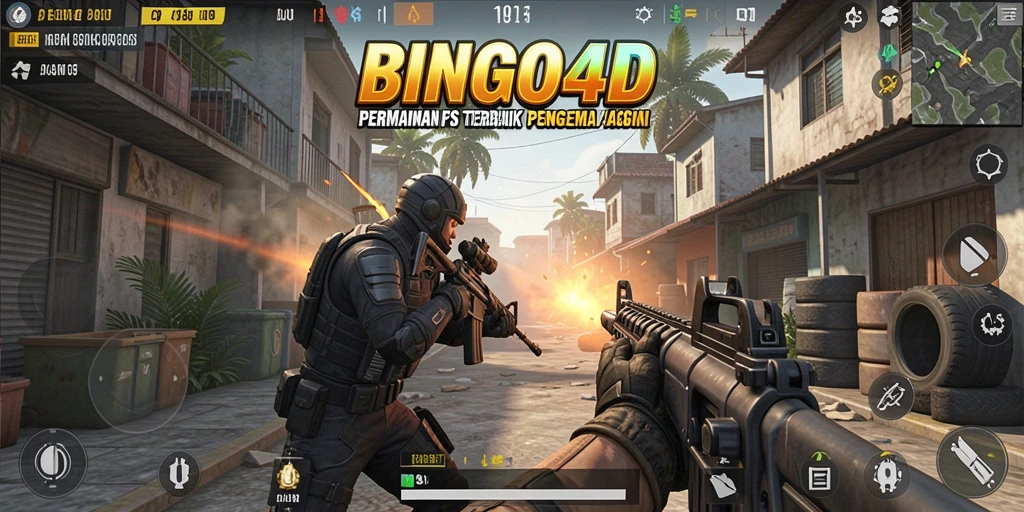 Screenshot menampilkan aksi mendebarkan dalam BINGO4D FPS.