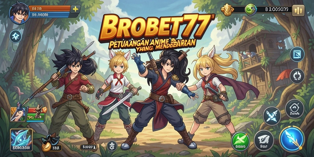Tangkapan layar BROBET77 menunjukkan pertarungan karakter anime yang epik.
