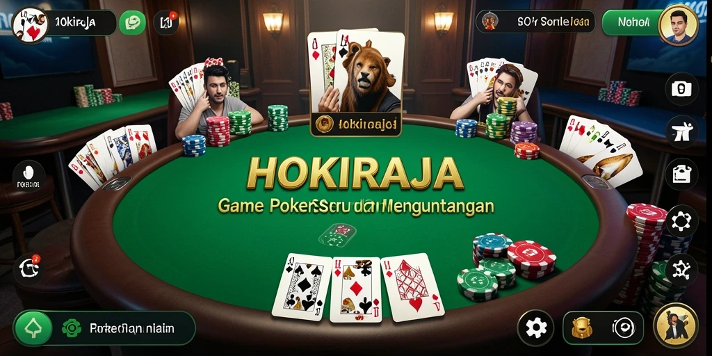 Screenshot HOKIRAJA menampilkan gameplay poker yang menarik dan interaktif.