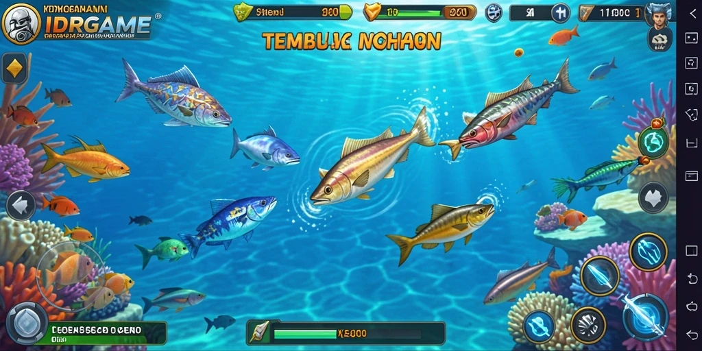 Tampilan gameplay seru dalam IDRGAME Tembak Ikan.