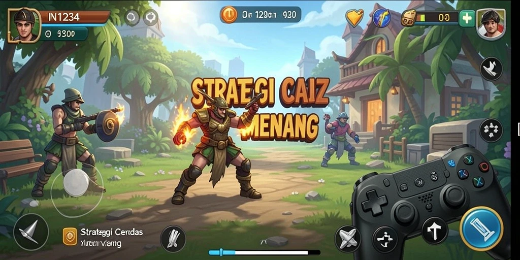 Tangkapan layar gameplay IN1234 dengan aksi strategi yang mendebarkan.