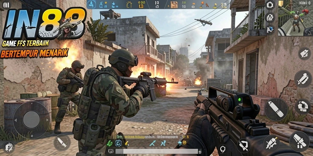 Gameplay IN88 menunjukkan aksi tempur yang intens dan mendebarkan.