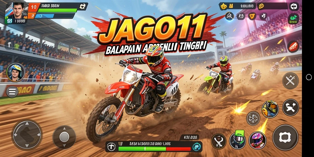 Tampilan gameplay balapan yang mendebarkan di JAGO11.
