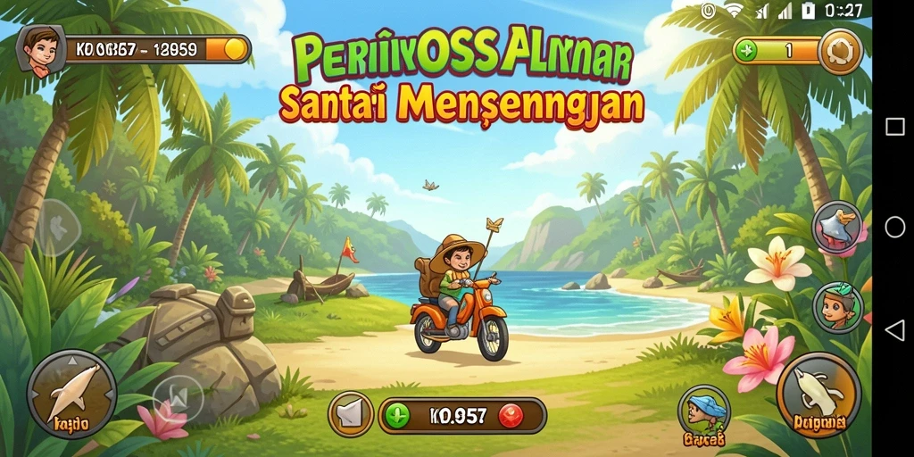 Tampilan gameplay KO857 yang cerah dan penuh warna.