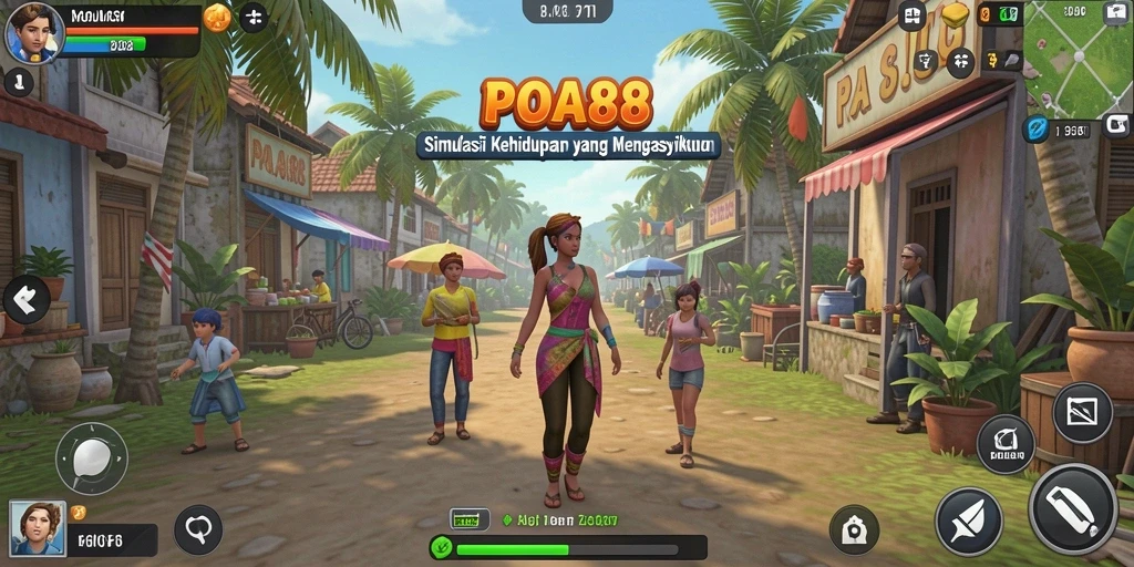 Menampilkan gameplay seru dan interaksi karakter dalam POA88.