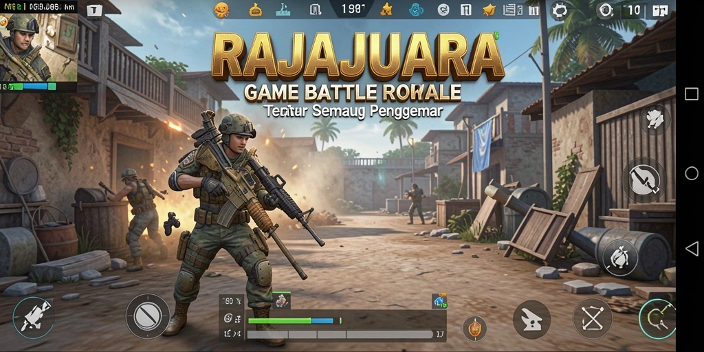 Tangkapan layar gameplay RAJAJUARA yang menegangkan di medan pertempuran.